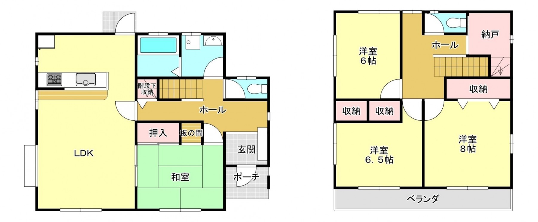 芳賀郡市貝町大字市塙、中古一戸建ての間取り画像です