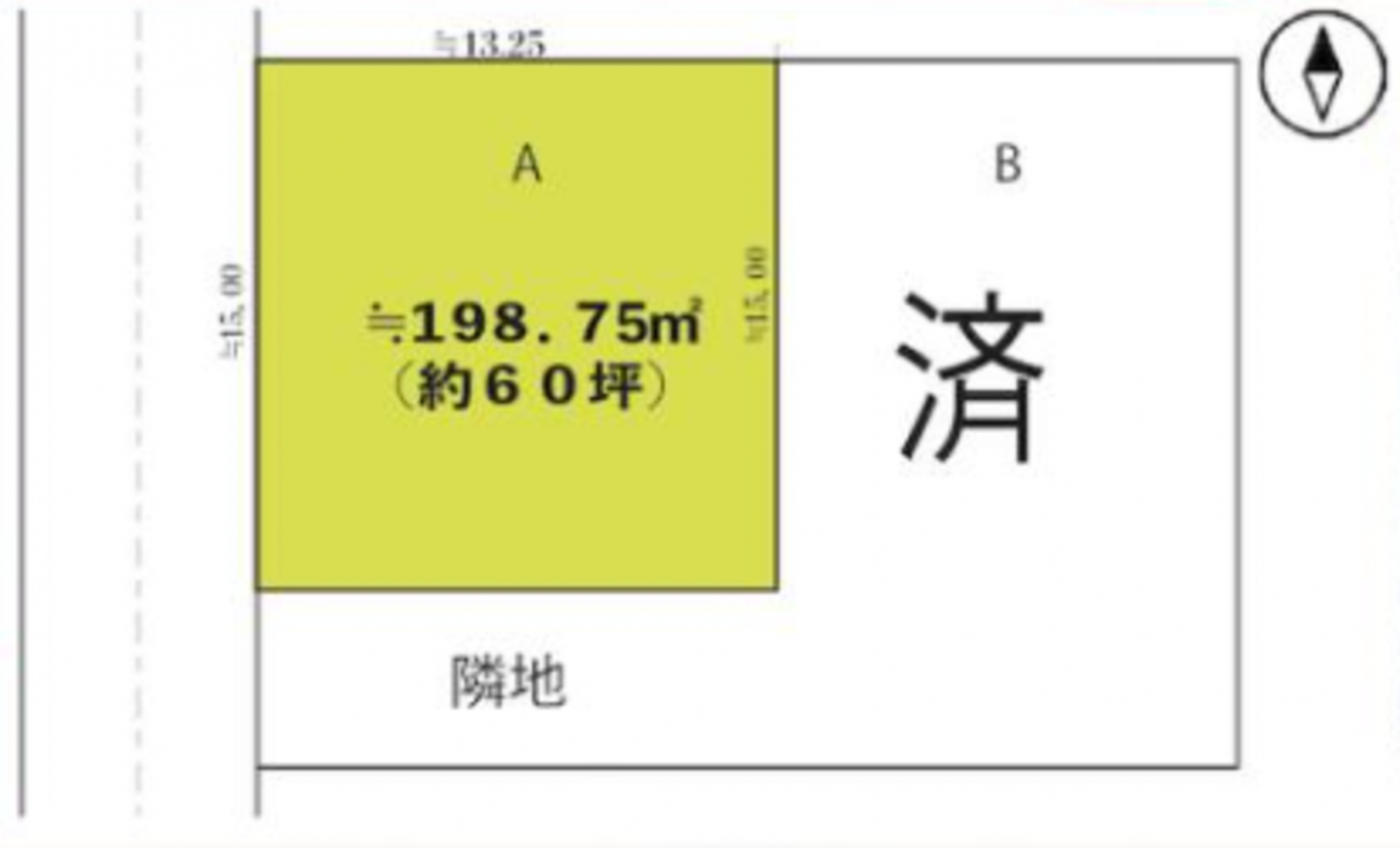 真岡市長田、土地の間取り画像です