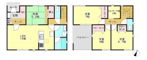 真岡市東光寺、新築一戸建ての間取り画像です