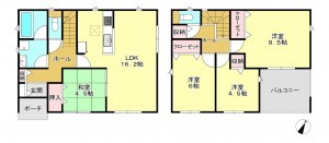 真岡市東光寺、新築一戸建ての間取り画像です