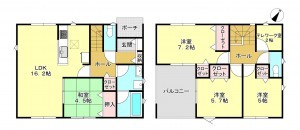 真岡市東光寺、新築一戸建ての間取り画像です