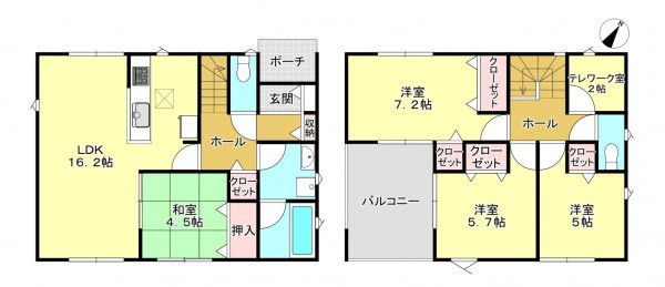 真岡市東光寺、新築一戸建ての間取り画像です