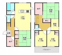 真岡市寺内、中古一戸建ての間取り画像です