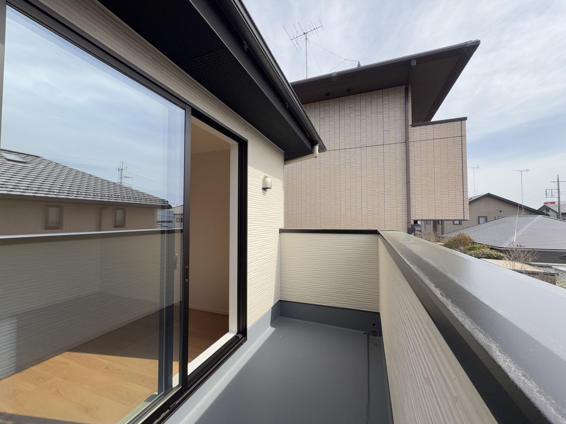 真岡市下高間木、新築一戸建てのバルコニー画像です