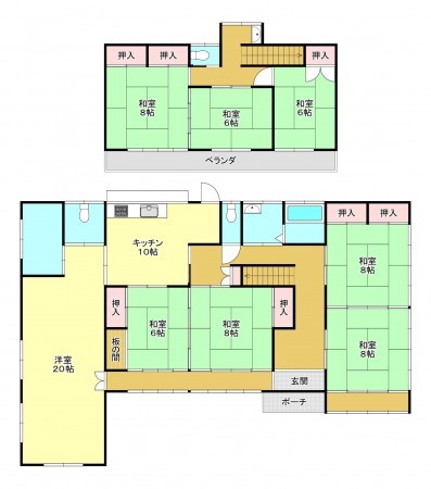 芳賀郡益子町大字上大羽、中古一戸建ての間取り画像です