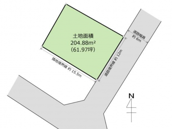 真岡市並木町、土地の間取り画像です