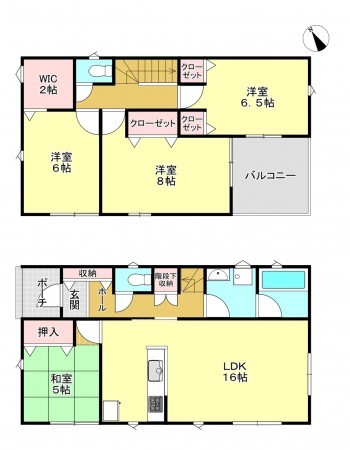 芳賀郡市貝町大字赤羽、新築一戸建ての間取り画像です