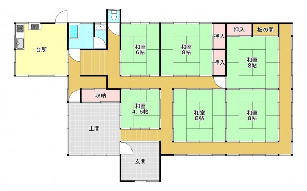 芳賀郡益子町大字山本、中古一戸建ての間取り画像です