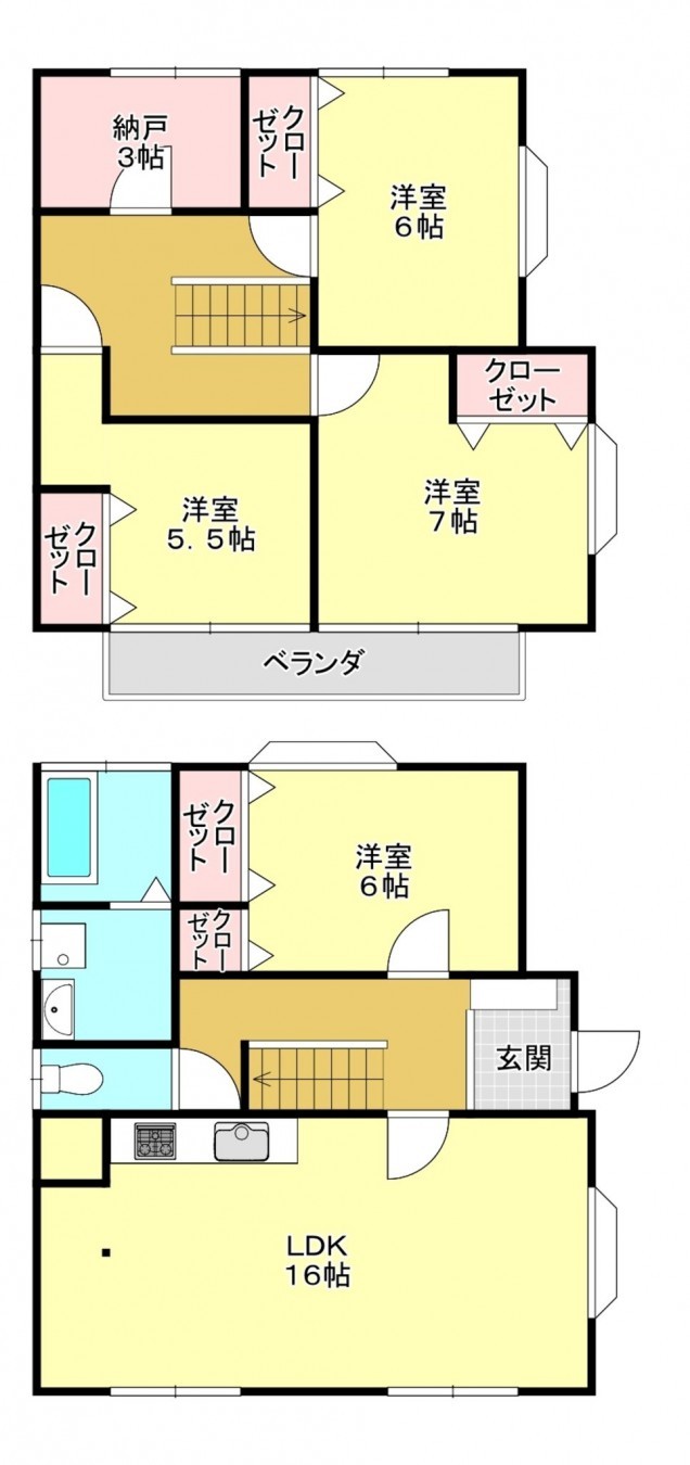 芳賀郡芳賀町大字稲毛田、中古一戸建ての間取り画像です