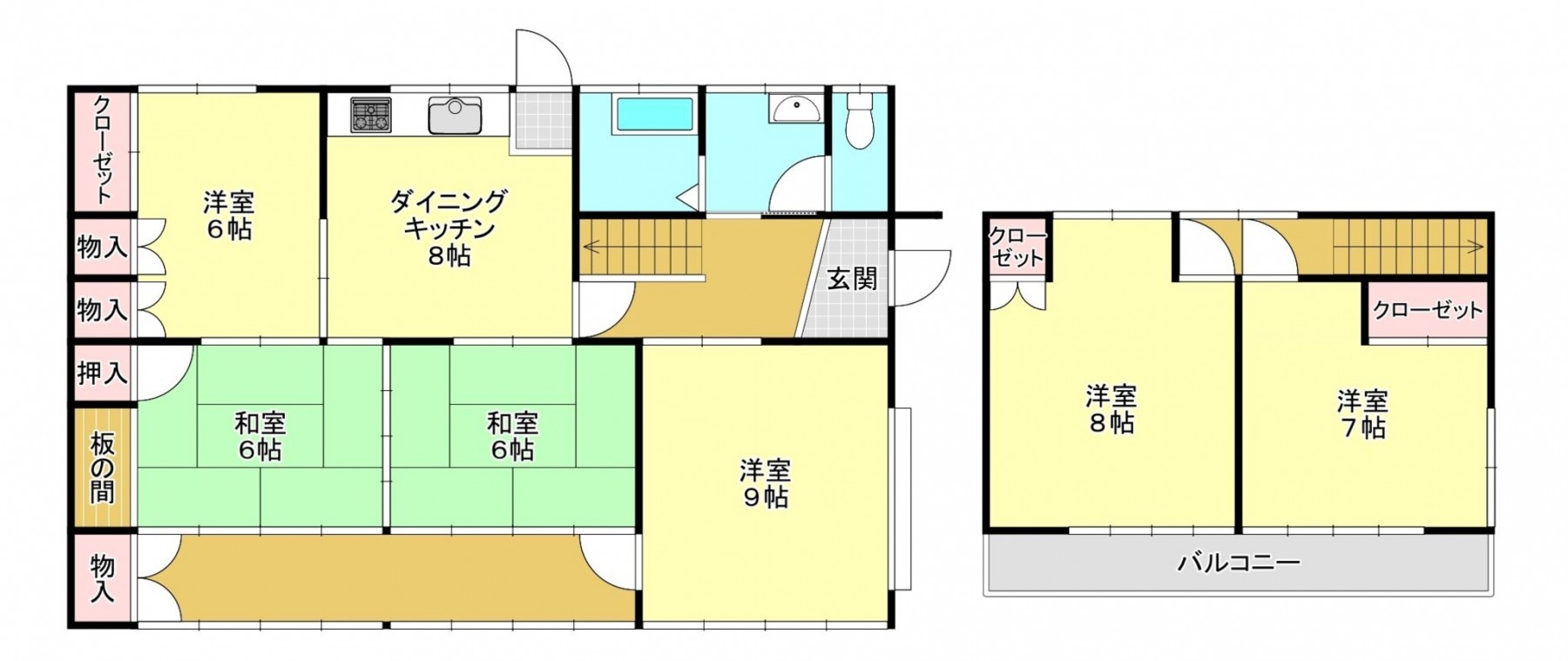 真岡市高勢町、中古一戸建ての間取り画像です