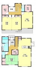真岡市上大沼、中古一戸建ての間取り画像です