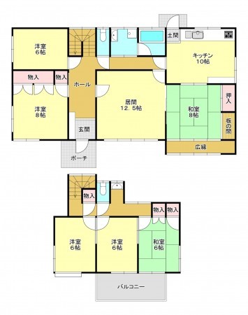 真岡市熊倉町、中古一戸建ての間取り画像です
