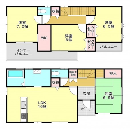 真岡市並木町、中古一戸建ての間取り画像です