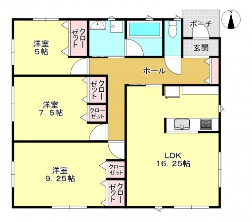 真岡市荒町、新築一戸建ての間取り画像です