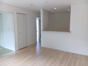 真岡市長田、新築一戸建ての居間画像です