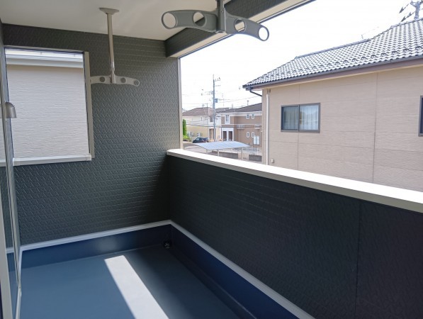 真岡市長田、新築一戸建てのバルコニー画像です