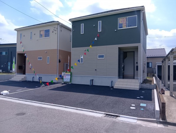 真岡市長田、新築一戸建ての外観画像です
