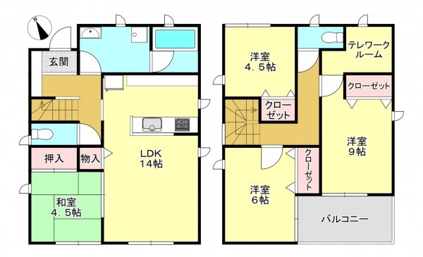真岡市長田、新築一戸建ての間取り画像です