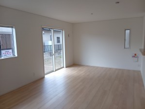 真岡市長田、新築一戸建ての居間画像です
