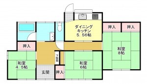 芳賀郡市貝町大字多田羅、中古一戸建ての間取り画像です