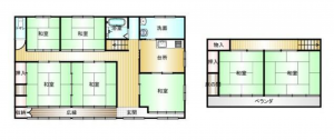 真岡市石島、中古一戸建ての間取り画像です
