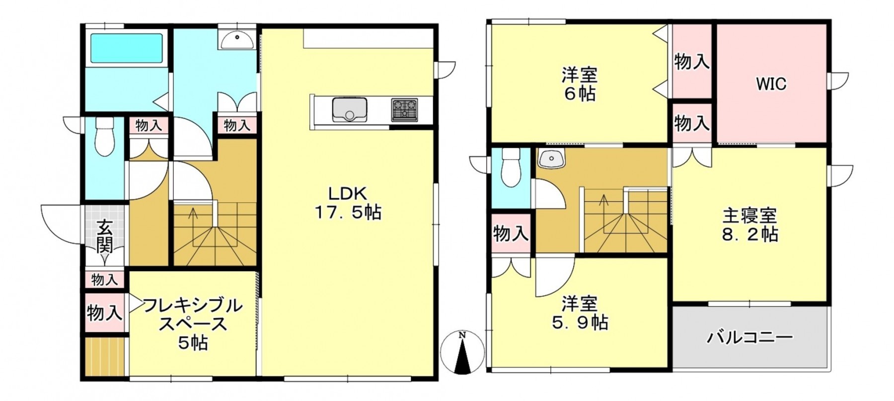 芳賀郡市貝町大字椎谷、中古一戸建ての間取り画像です