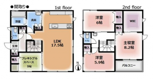 芳賀郡市貝町大字椎谷、中古一戸建ての間取り画像です