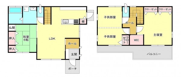 芳賀郡芳賀町大字与能、中古一戸建ての間取り画像です
