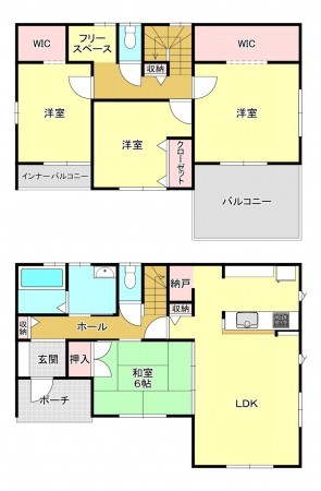 真岡市高勢町、中古一戸建ての間取り画像です