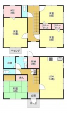 芳賀郡市貝町大字上根、中古一戸建ての間取り画像です