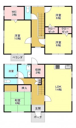 芳賀郡市貝町大字上根、中古一戸建ての間取り画像です