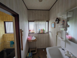真岡市西郷、中古一戸建ての洗面画像です