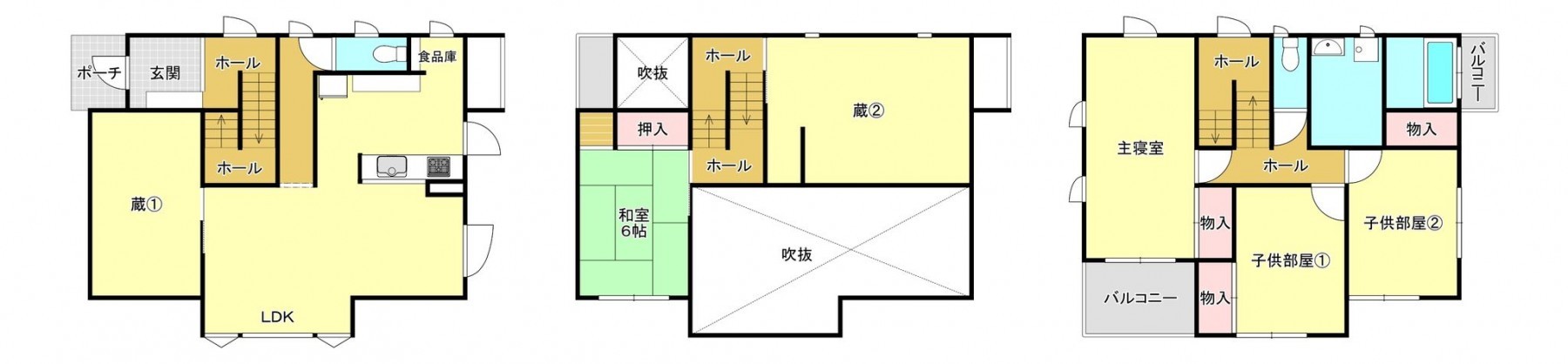 芳賀郡芳賀町祖母井南、中古一戸建ての間取り画像です