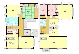 真岡市台町、中古一戸建ての間取り画像です