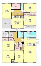 真岡市亀山、中古一戸建ての間取り画像です