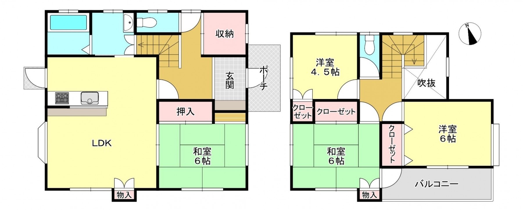 芳賀郡芳賀町大字東水沼、中古一戸建ての間取り画像です