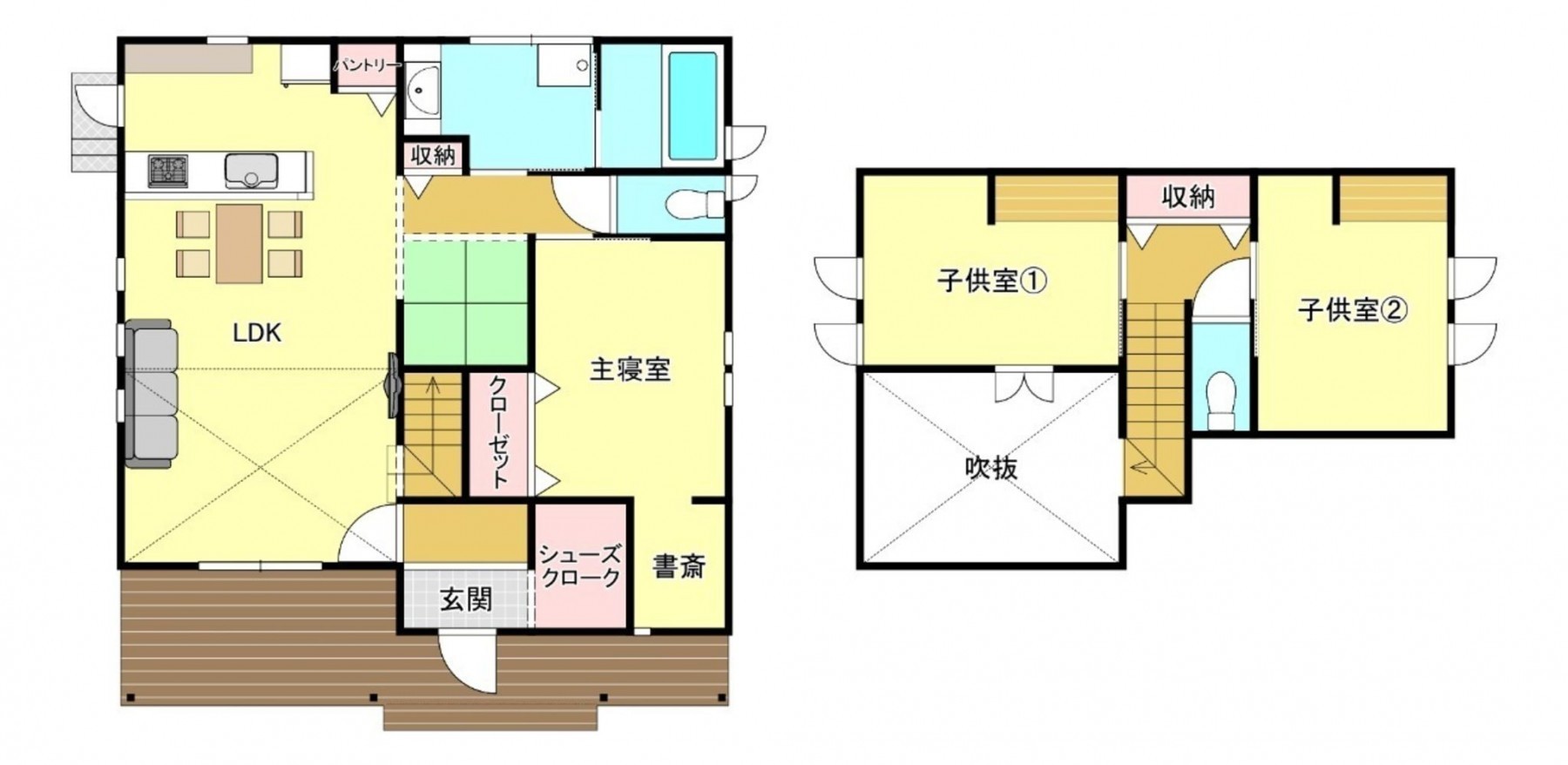 真岡市亀山、中古一戸建ての間取り画像です