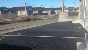真岡市台町、新築一戸建ての駐車場画像です