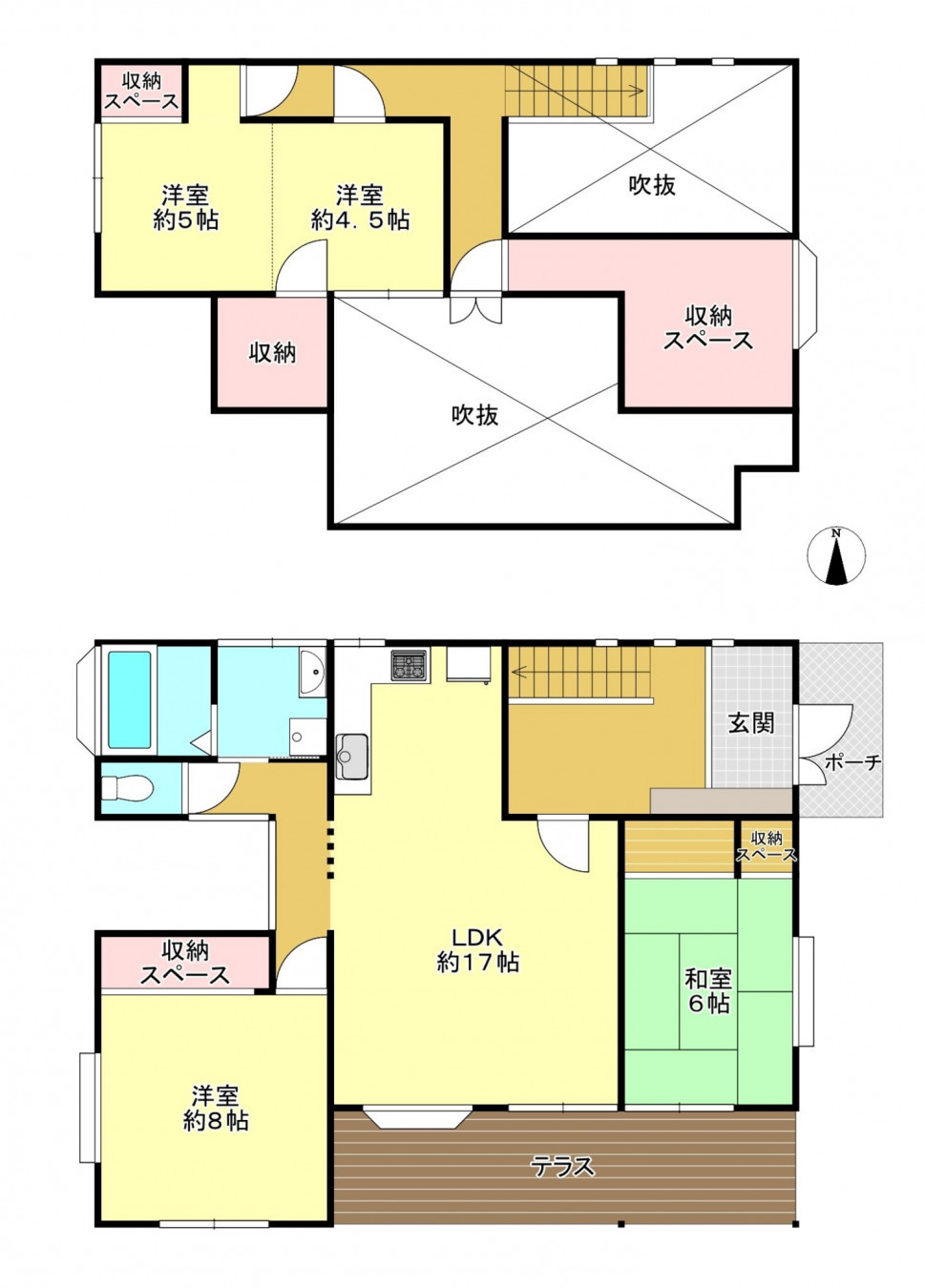 真岡市高勢町、中古一戸建ての間取り画像です