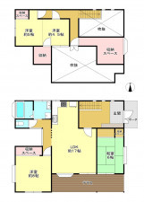 真岡市高勢町、中古一戸建ての間取り画像です