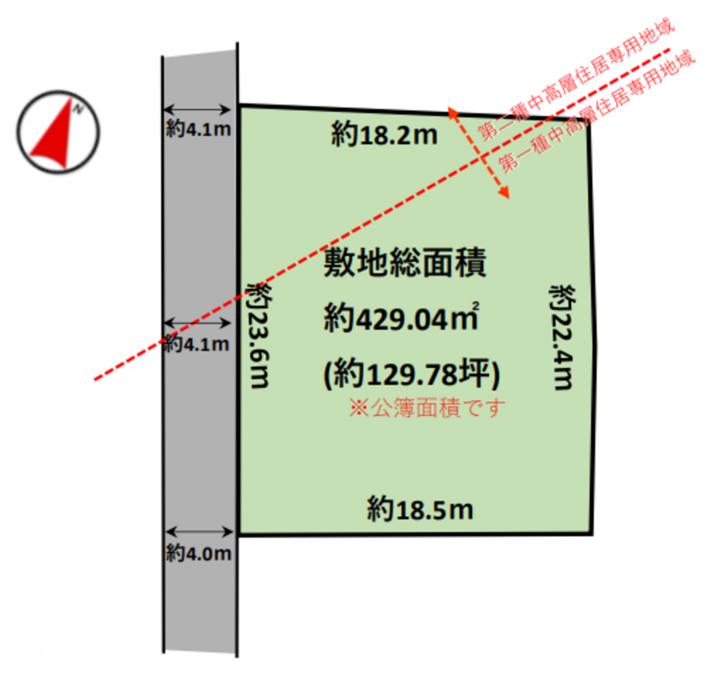 真岡市熊倉町、土地の間取り画像です