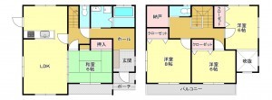 芳賀郡市貝町大字上根、中古一戸建ての間取り画像です