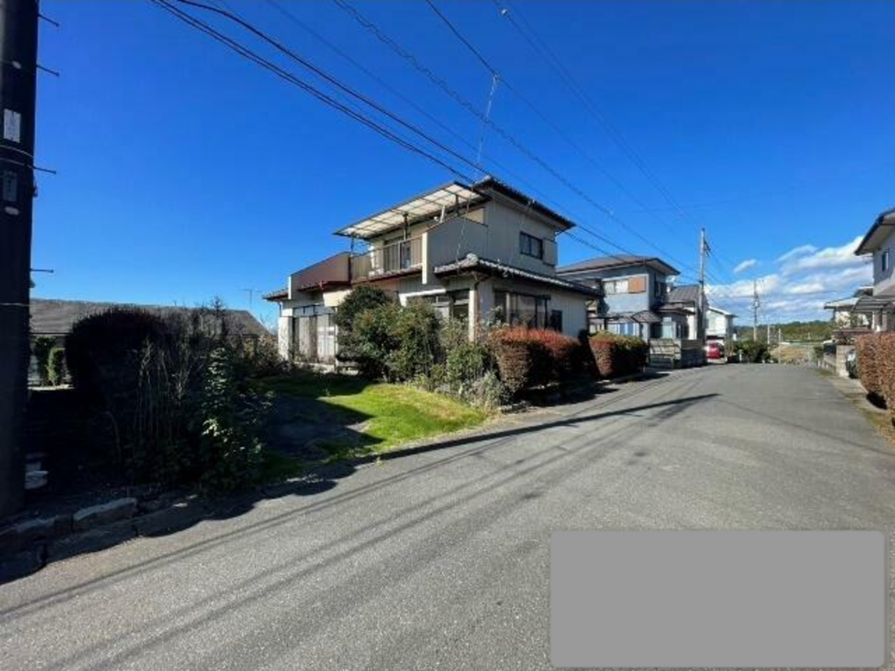 真岡市西郷、土地の前面道路を含む現地写真画像です