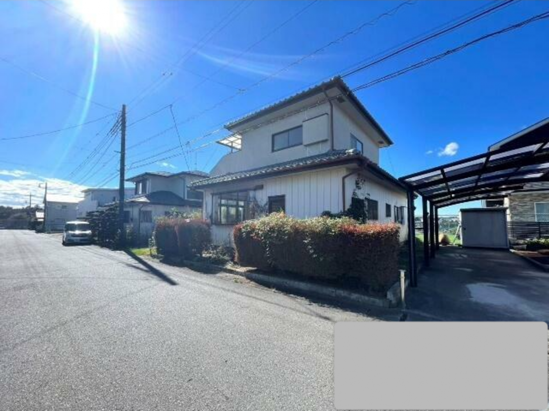 真岡市西郷、土地の前面道路を含む現地写真画像です