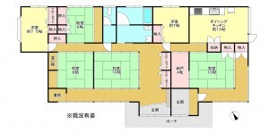真岡市上江連、中古一戸建ての間取り画像です