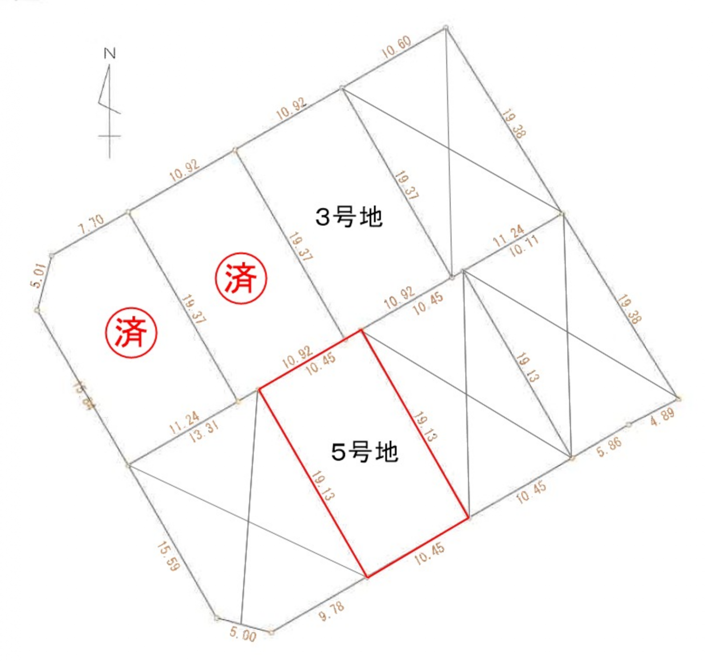 真岡市東光寺、土地の間取り画像です