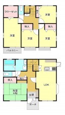 真岡市長田、中古一戸建ての間取り画像です