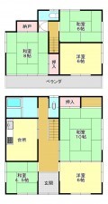 真岡市台町、中古一戸建ての間取り画像です