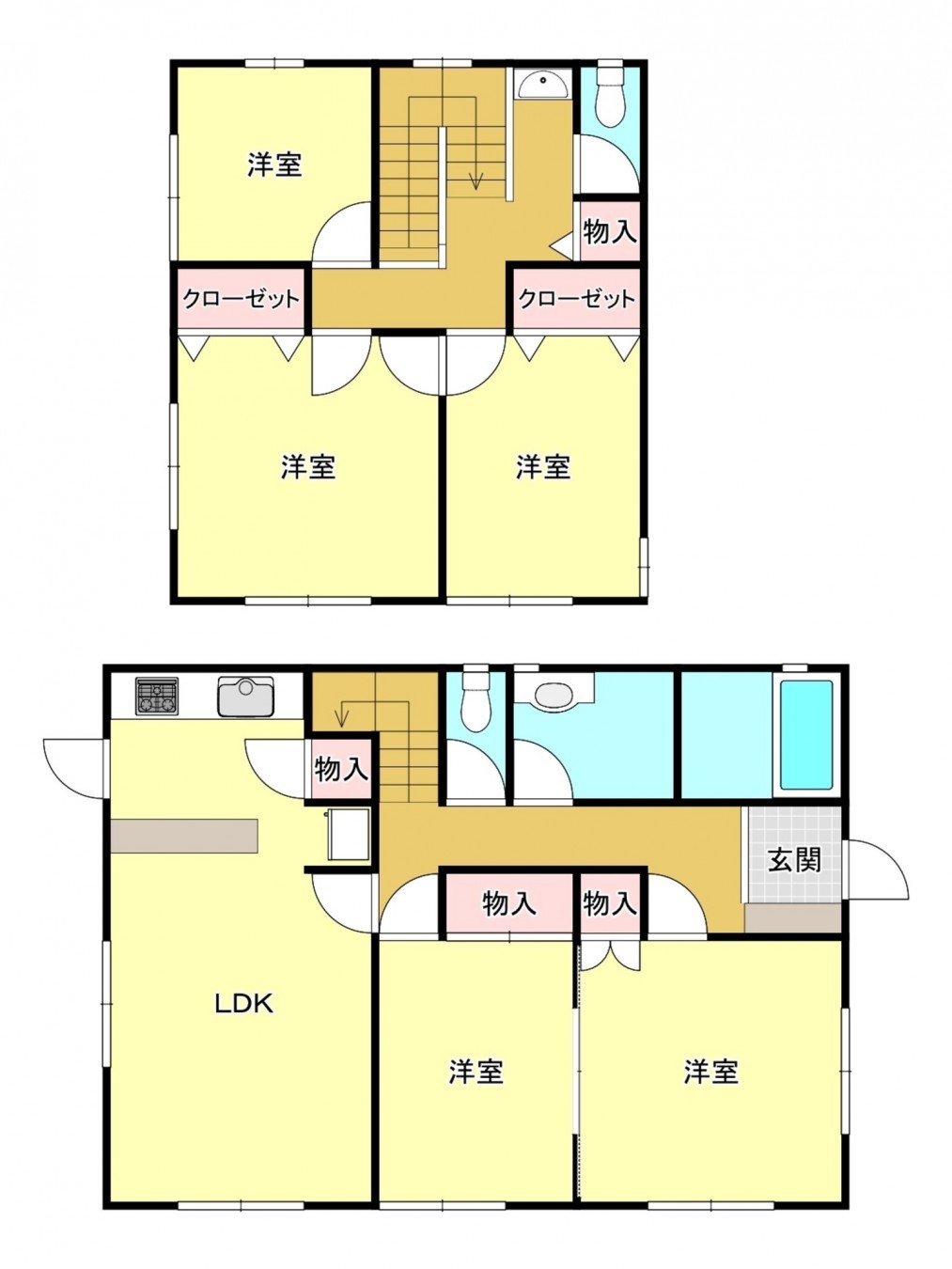 真岡市久下田西、中古一戸建ての間取り画像です
