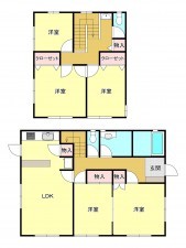 真岡市久下田西、中古一戸建ての間取り画像です